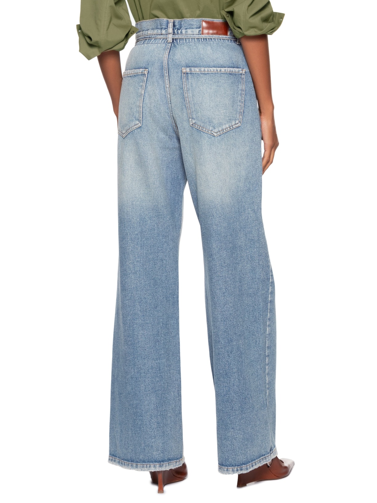 Calça Feminina Jeans Pantalona Com Elástido Azul Animale Jeans