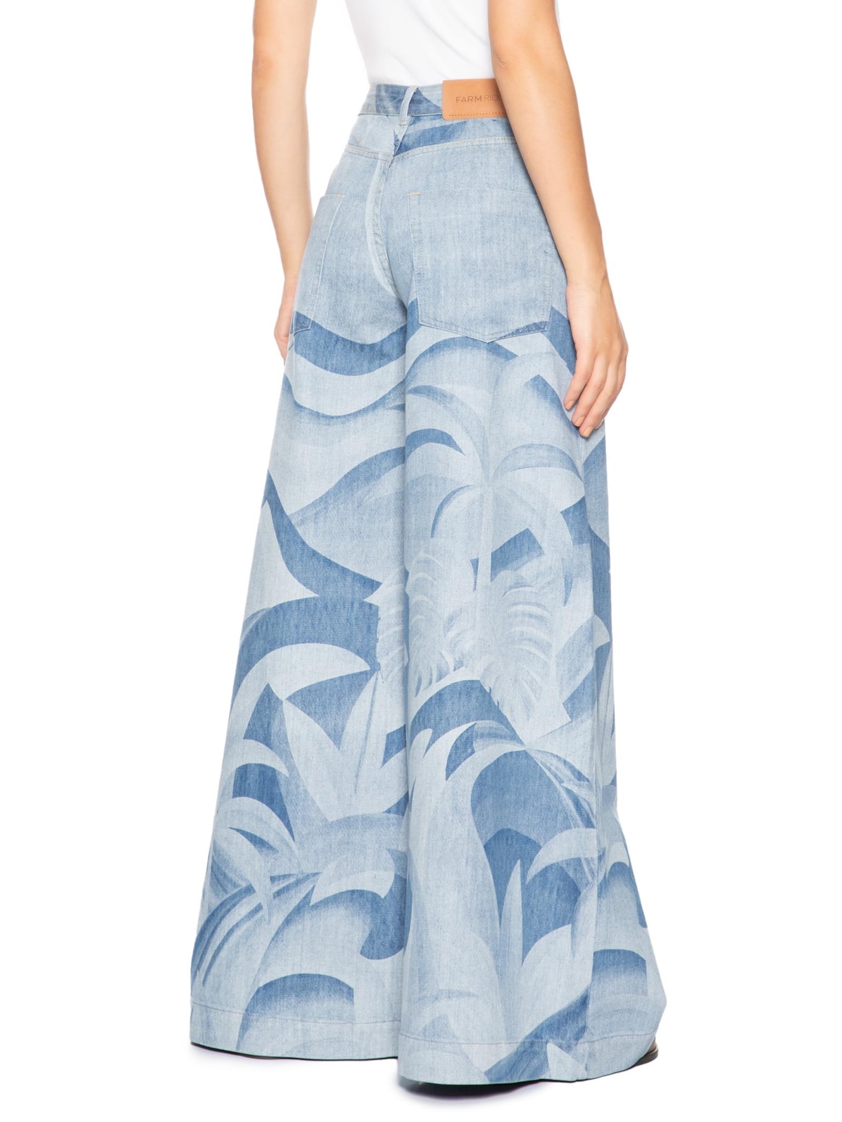 Calça Feminina Jeans Pantalona Laser Montanha Azul Farm