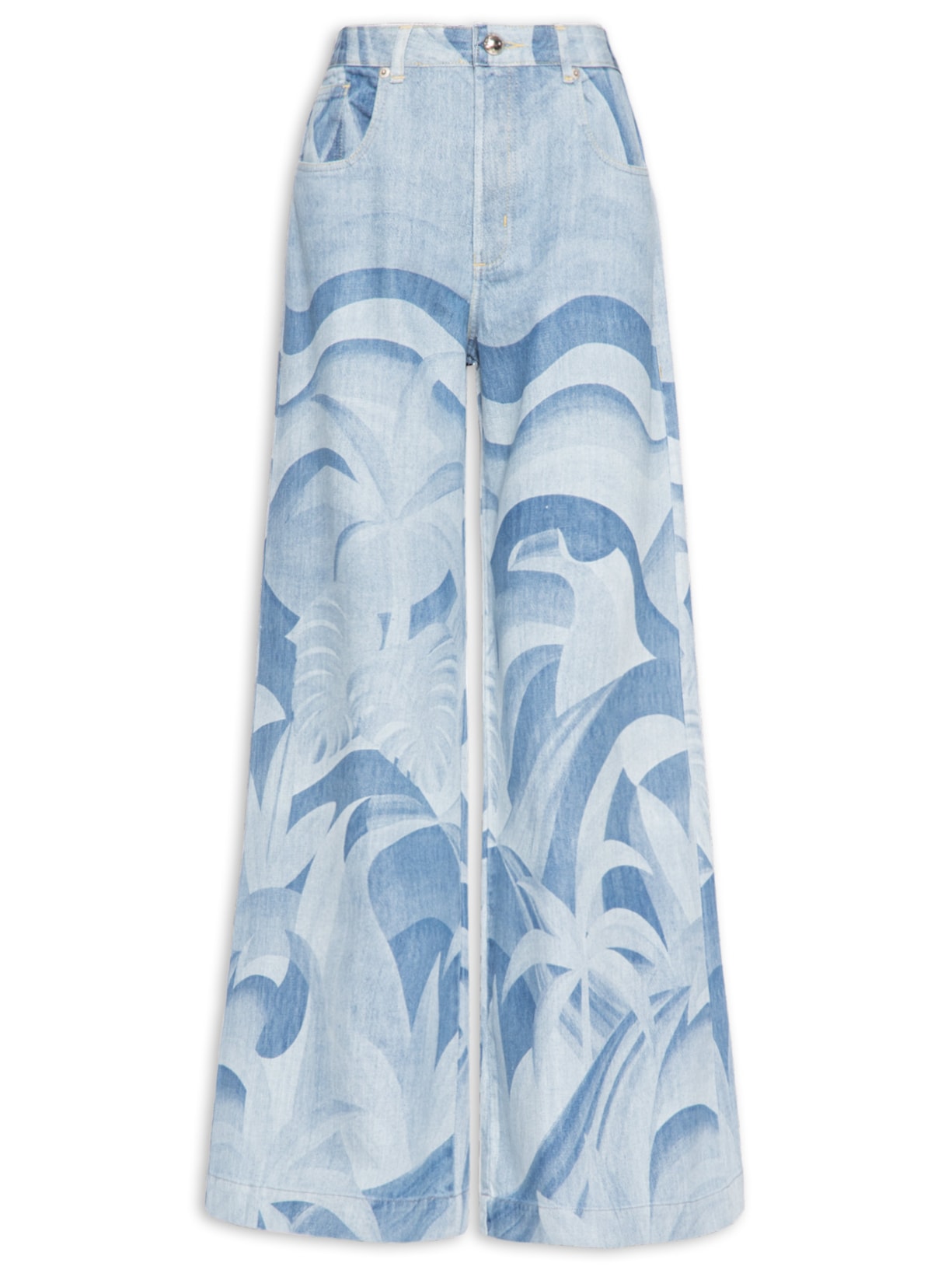 Calça Feminina Jeans Pantalona Laser Montanha Azul Farm