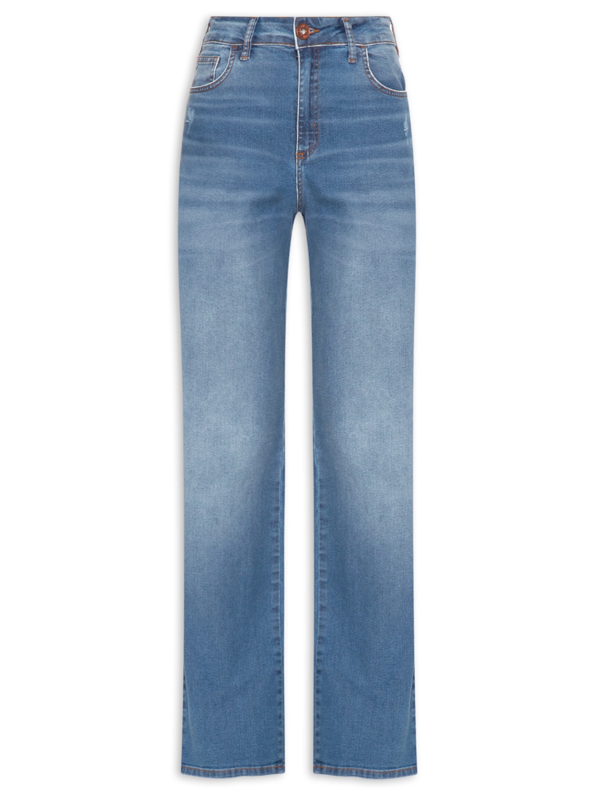 Calça Feminina Jeans Raquel Wide Leg - Azul