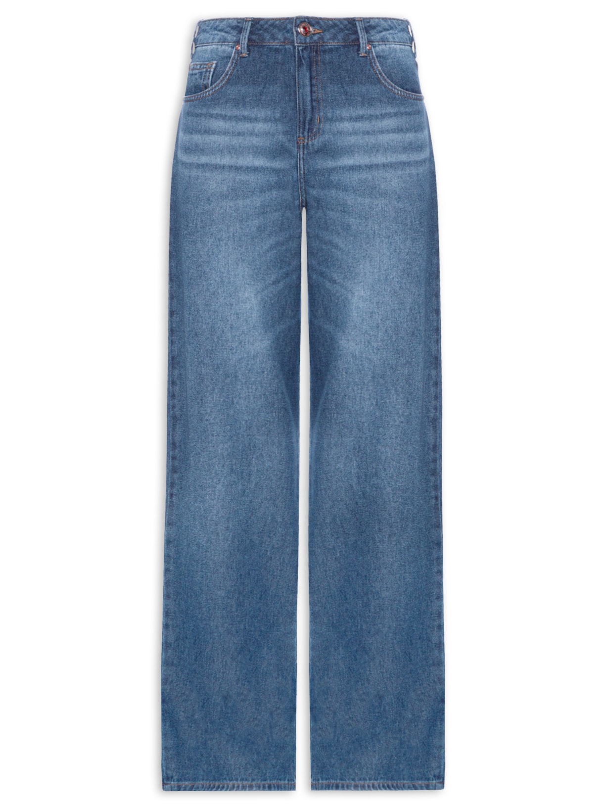 Calça Feminina Jeans Raquel Wide Leg - Azul