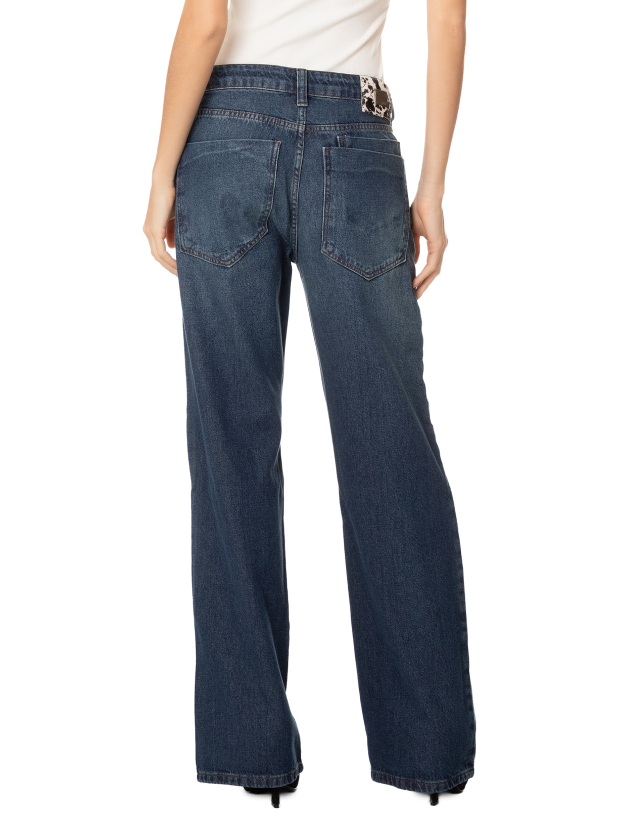 Calça Feminina Jeans Raquel Wide Leg Azul Forum
