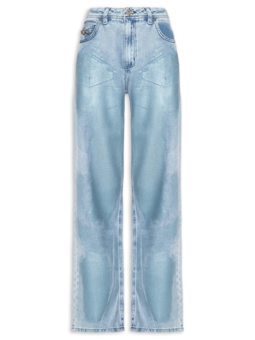 Calça Feminina Jeans Raquel Wide Leg - Azul