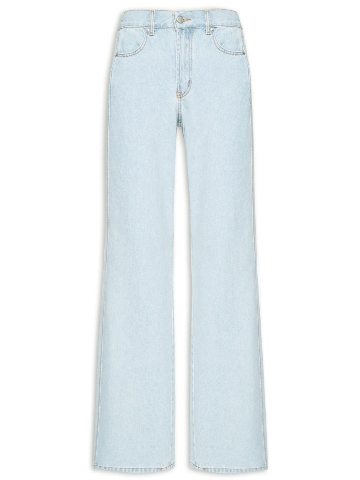 Calça Feminina Jeans Recorte Cós Elástico - Azul