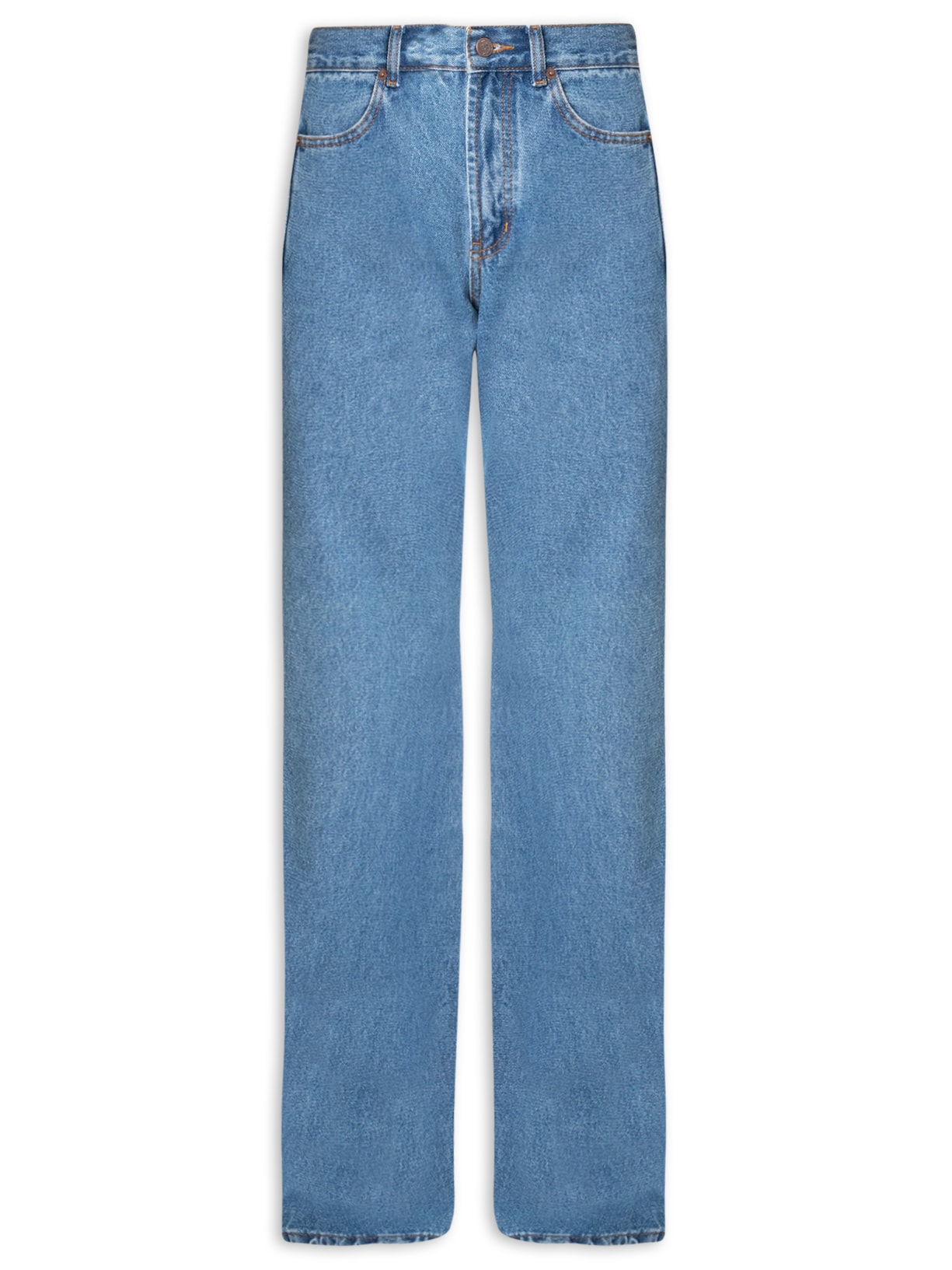 Calça Feminina Jeans Recorte Cós Elástico - Azul