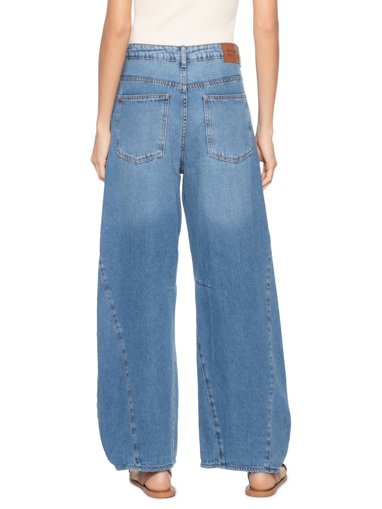 Calça Feminina Jeans Recortes Azul Dress To