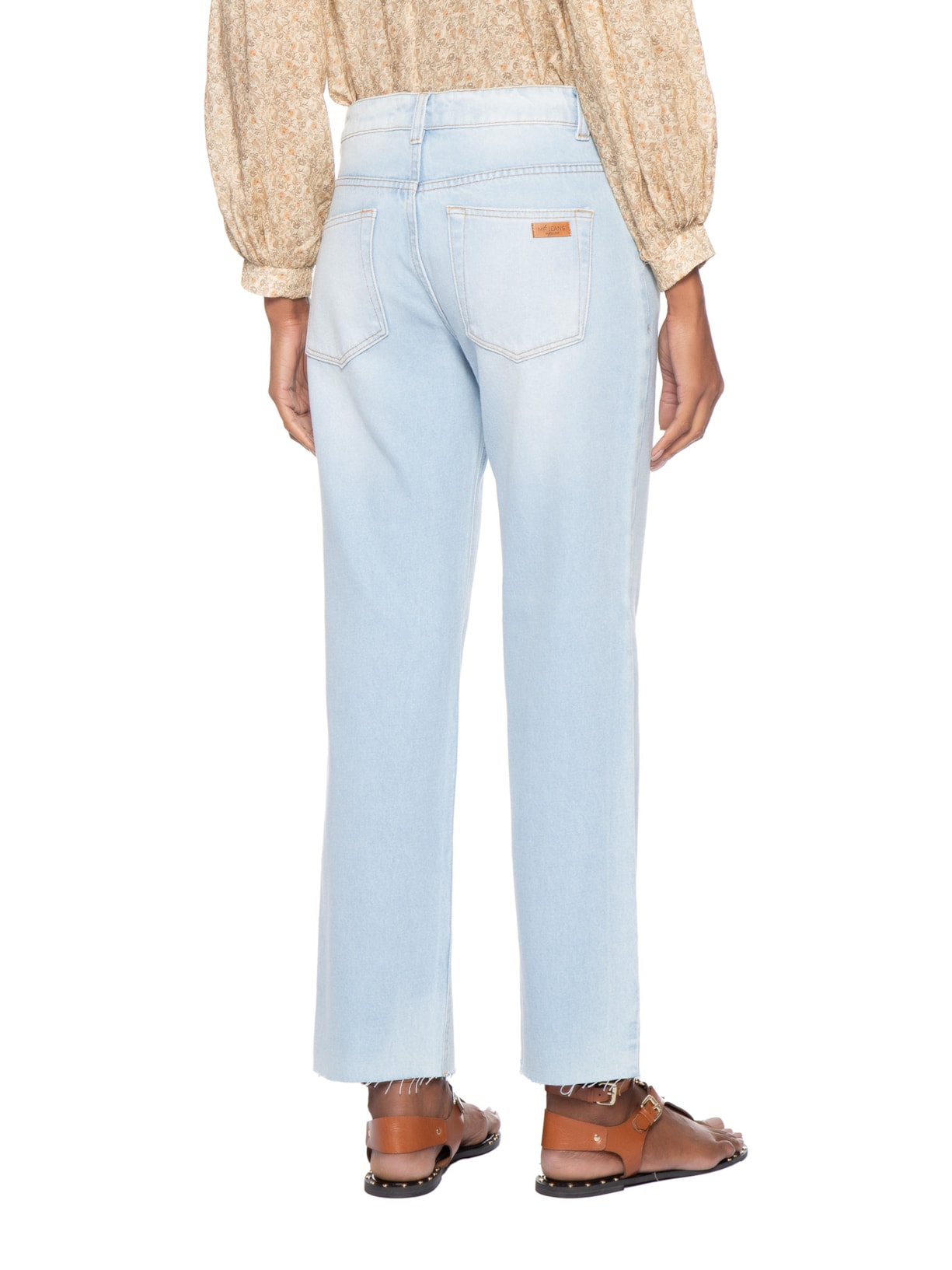 Calça Feminina Jeans Relaxed Used Azul Maria Filó