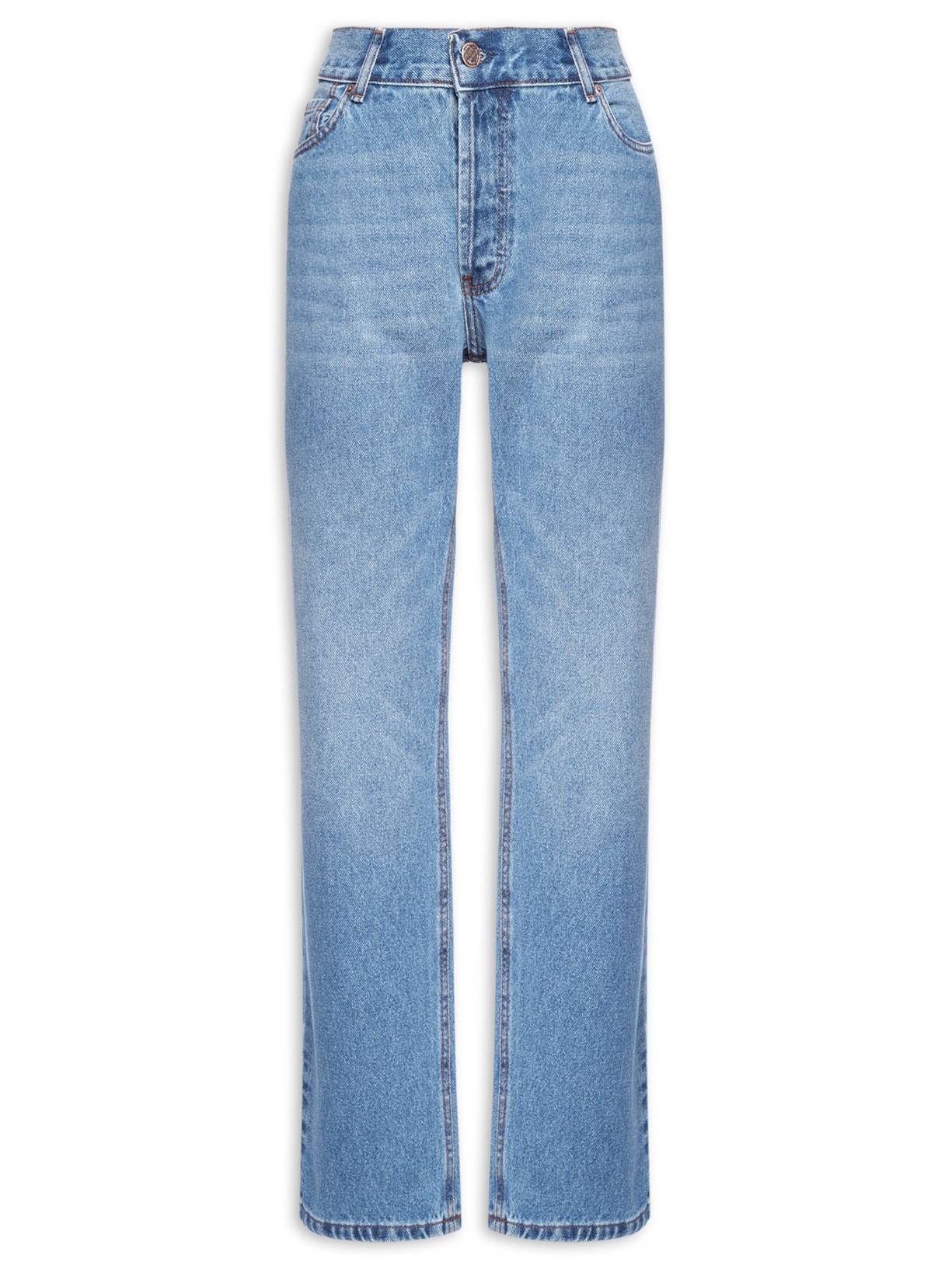 Calça Feminina Jeans Reta - Azul