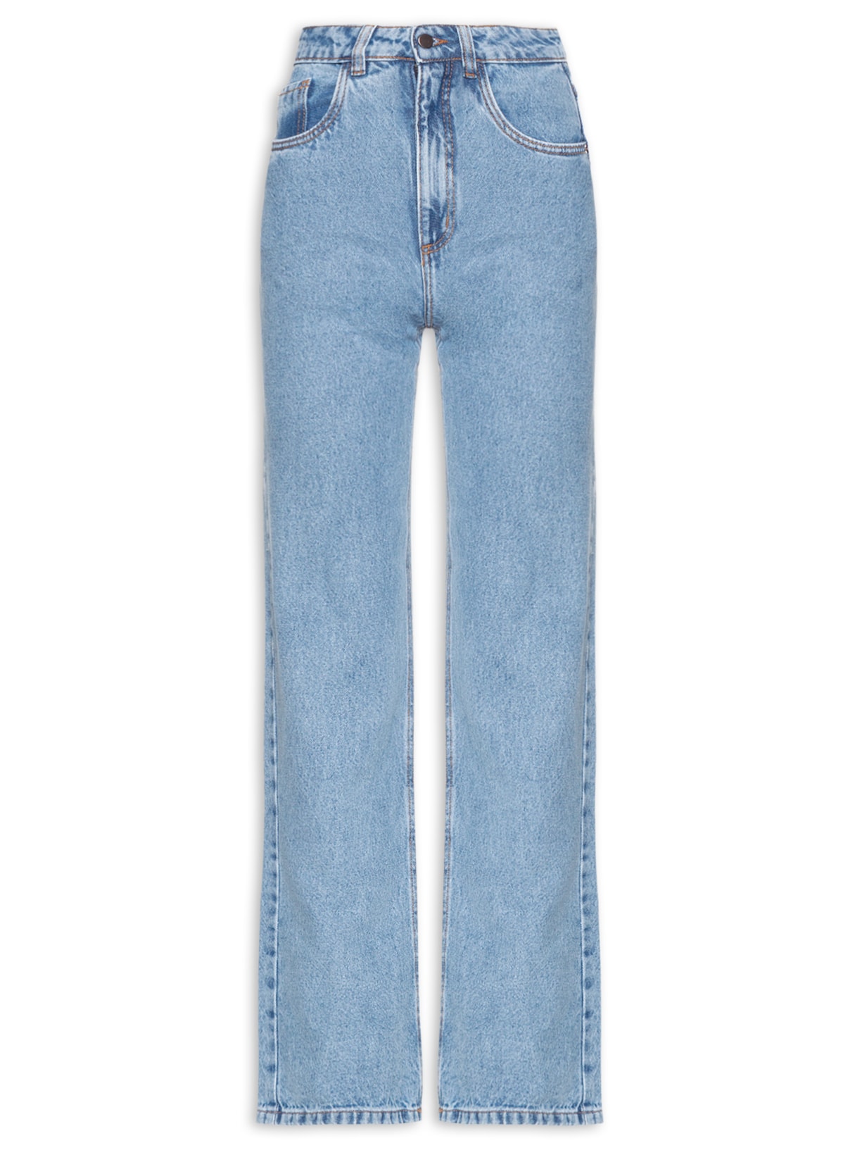 Calça Feminina Jeans Reta - Azul