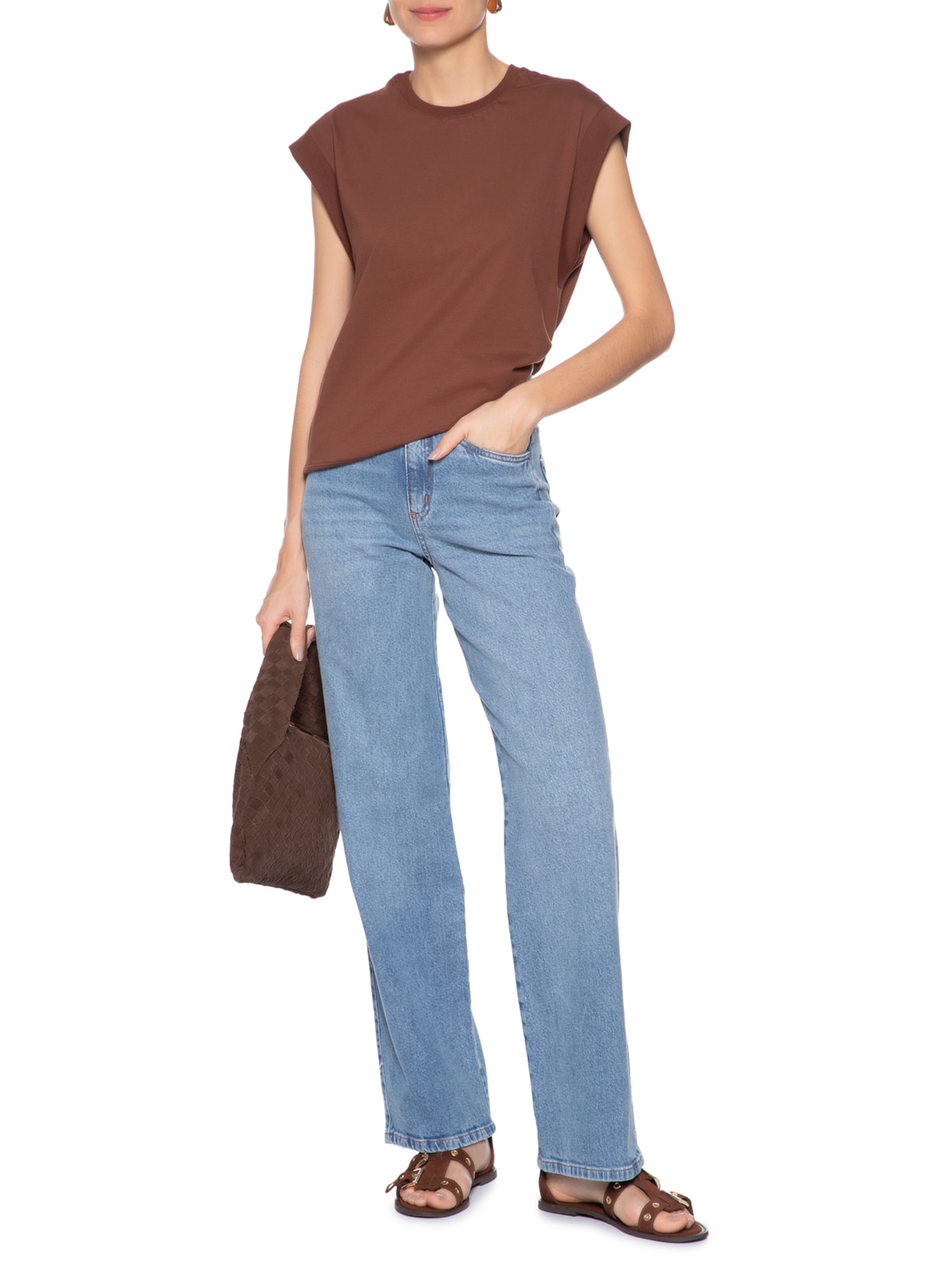 Calça Feminina Jeans Reta Azul Basiq