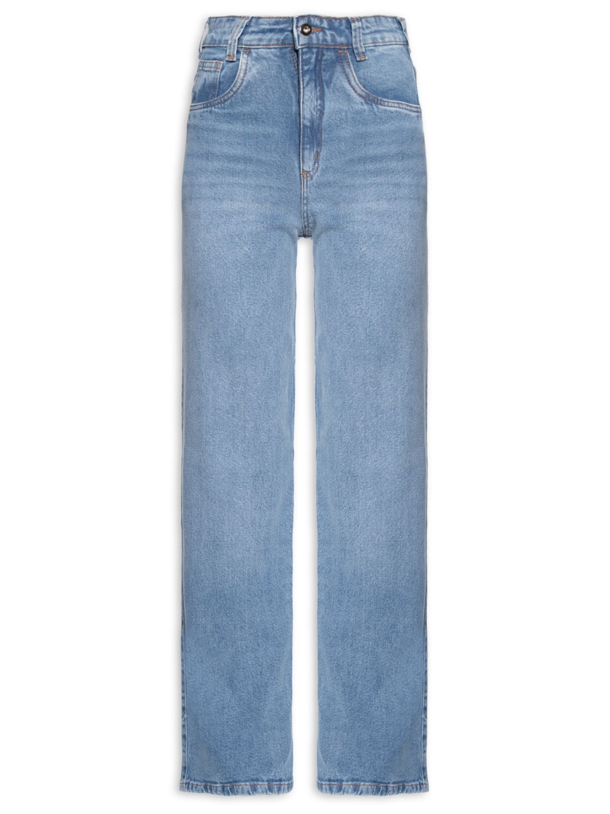 Calça Feminina Jeans Reta - Azul