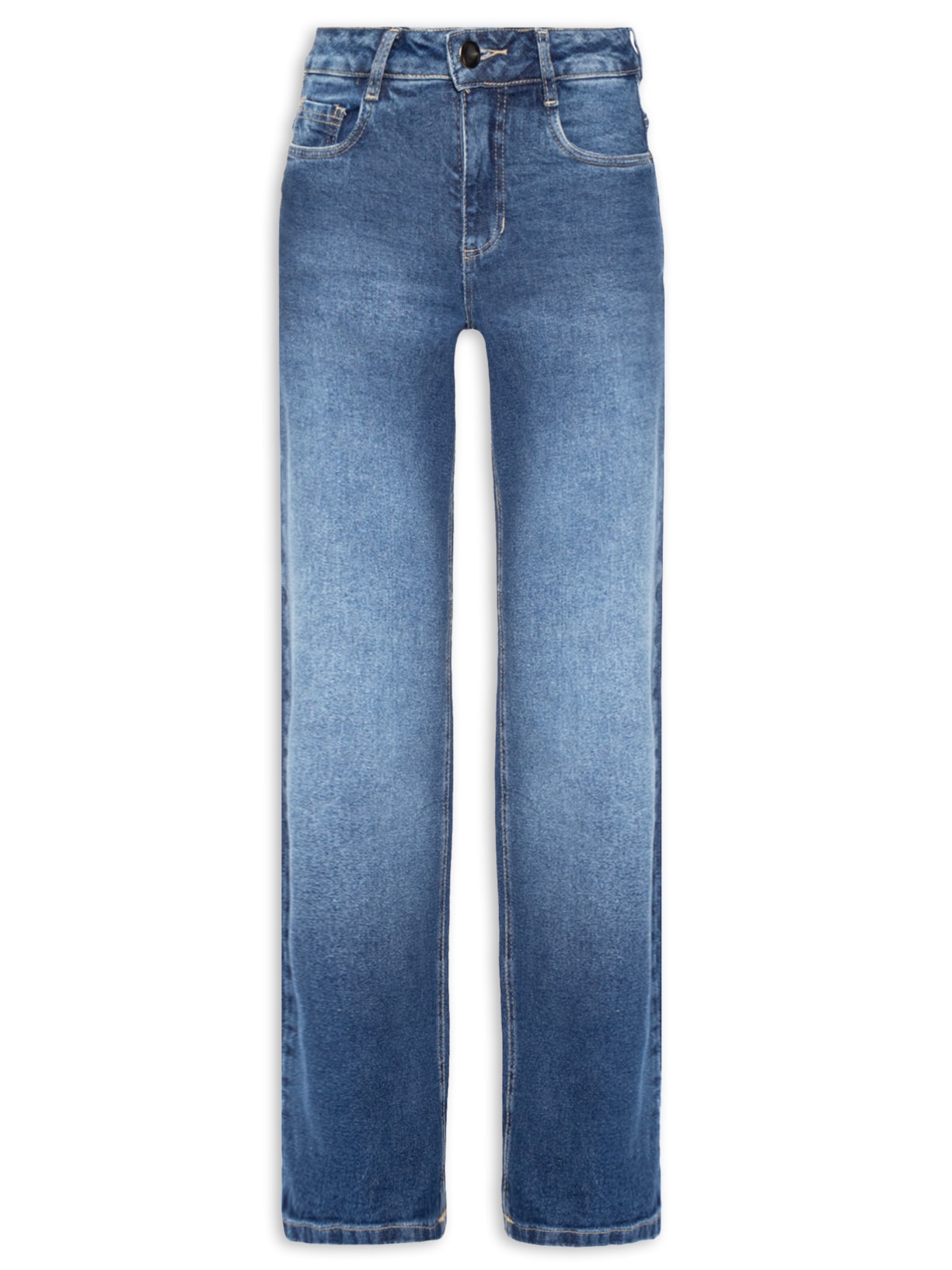 Calça Feminina Jeans Reta - Azul