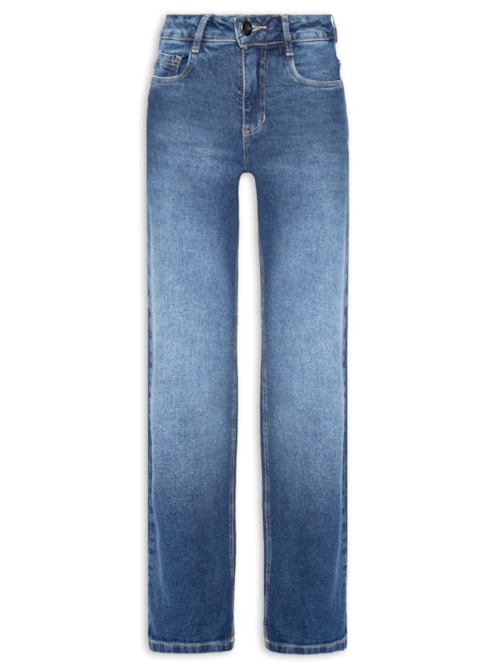 Calça Feminina Jeans Reta - Azul