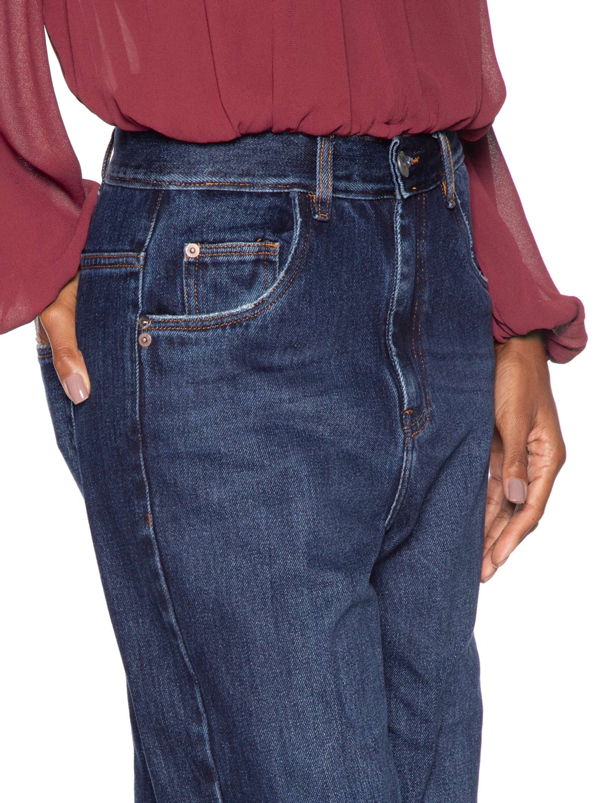 Calça Feminina Jeans Reta Básica Azul Animale