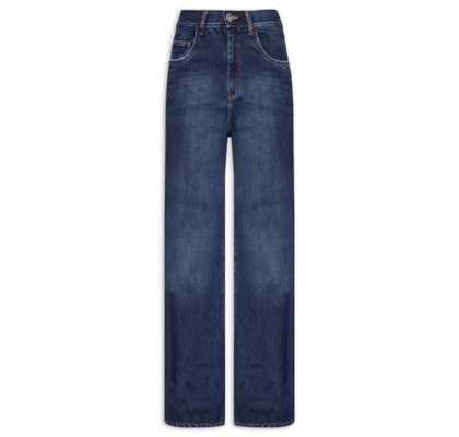 Calça Feminina Jeans Reta Básica - Azul