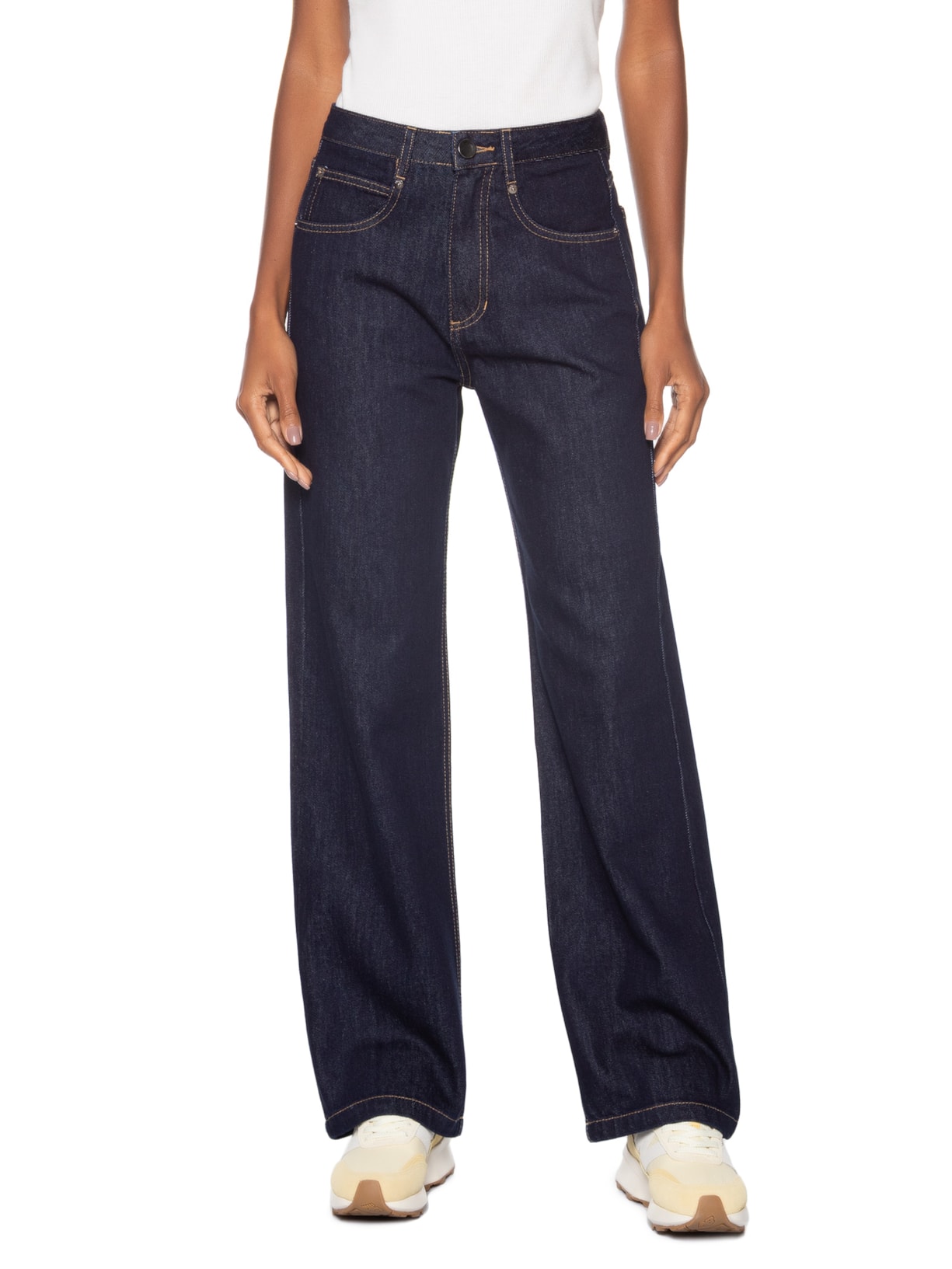 Calça Feminina Jeans Reta Dark Azul Animale