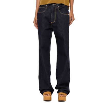 Calça Feminina Jeans Reta Dark - Azul