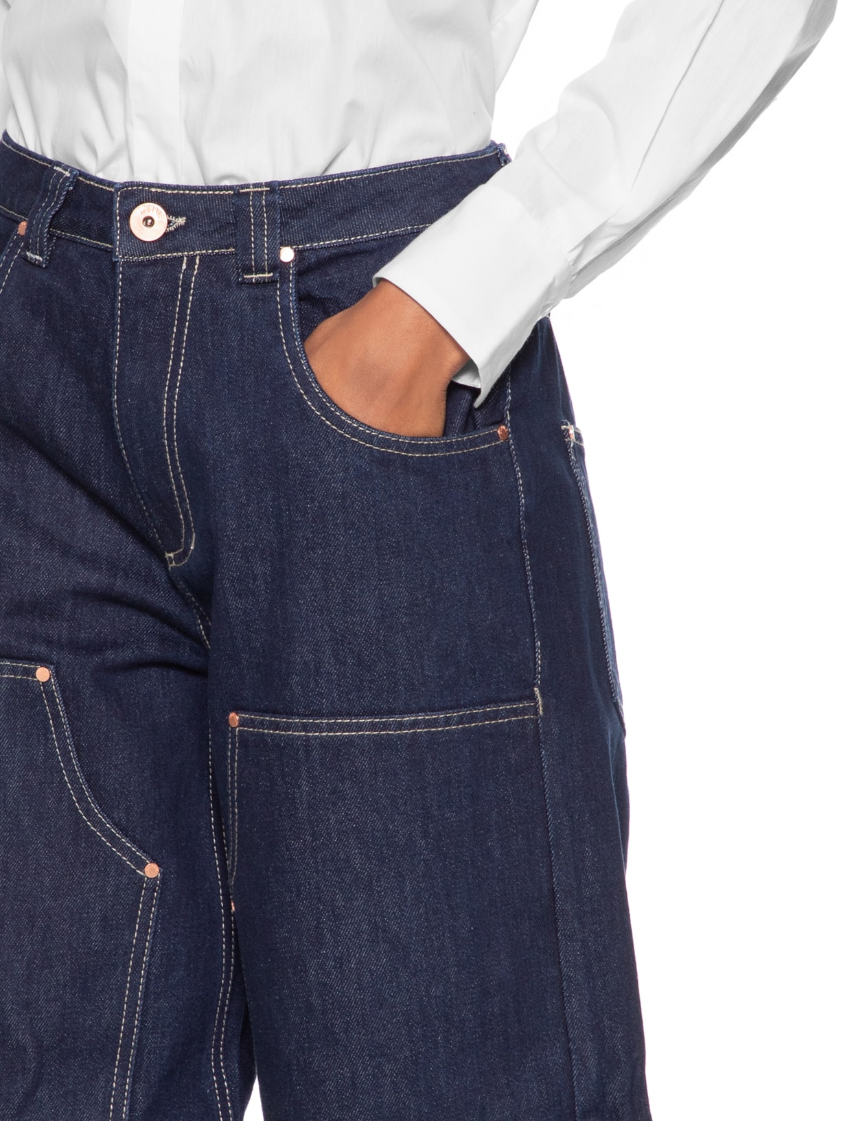 Calça Feminina Jeans Reta Dark Blue Cintura Baixa Azul Animale