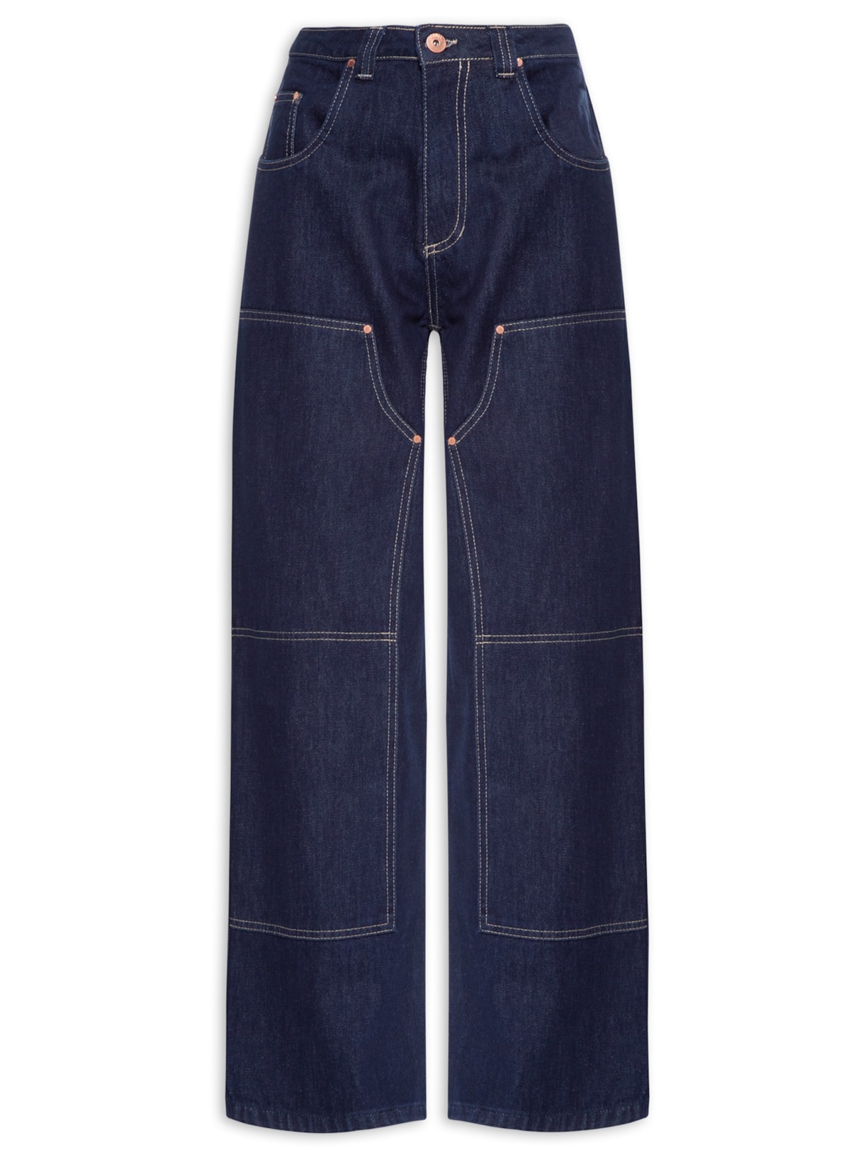 Calça Feminina Jeans Reta Dark Blue Cintura Baixa Azul Animale