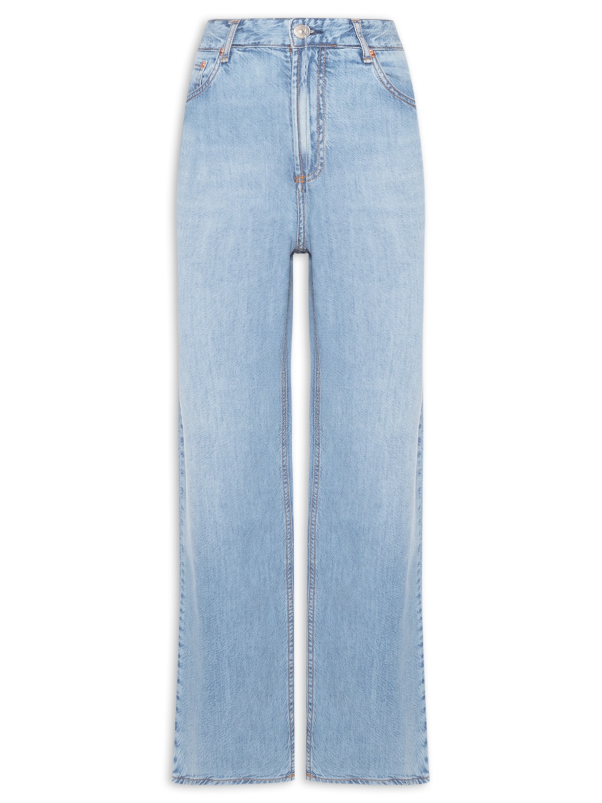 Calça Feminina Jeans Reta Liocel Stoned - Azul