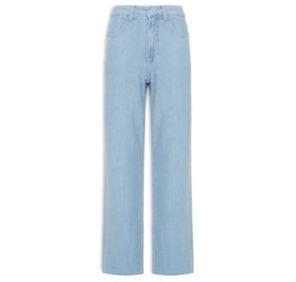 Calça Feminina Jeans Reta Média - Azul