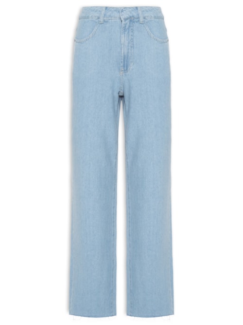 Calça Feminina Jeans Reta Média - Azul