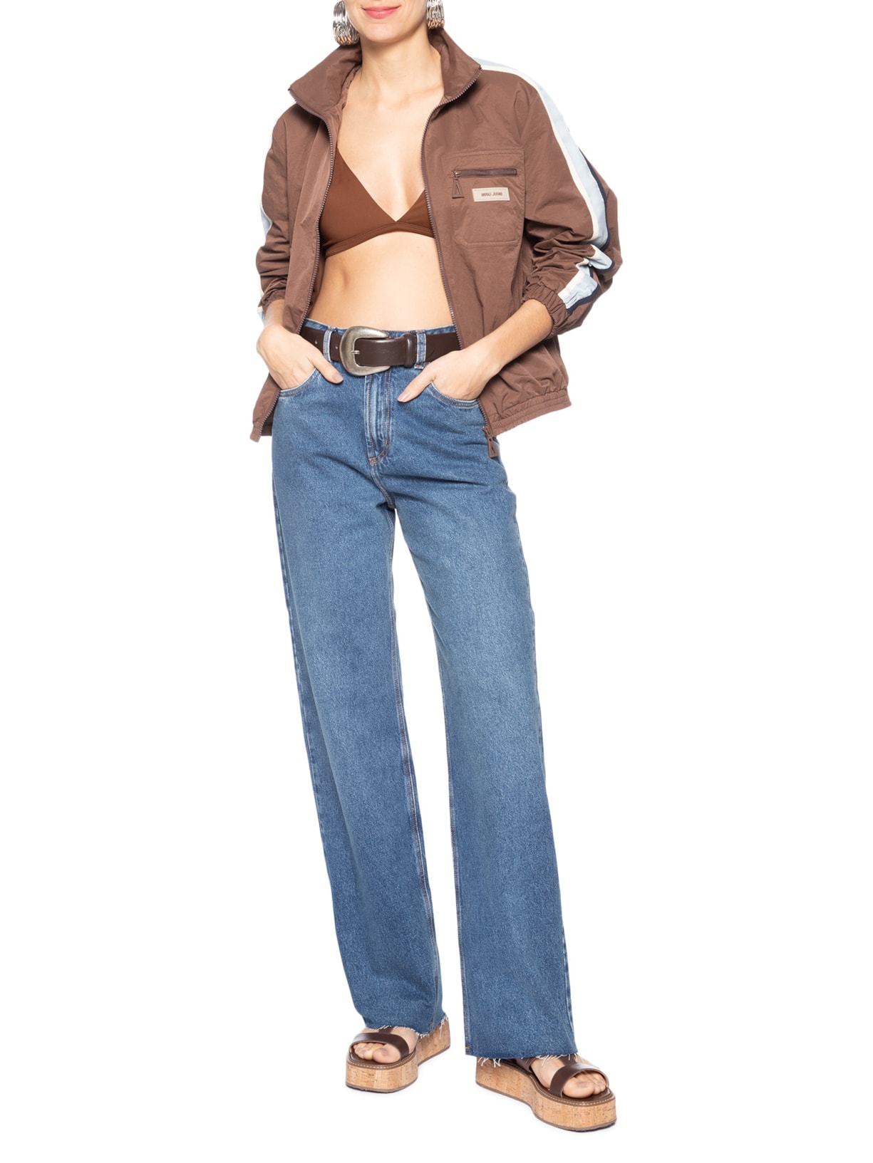Calça Feminina Jeans Reta Paris Pence New Basic Azul Animale Jeans