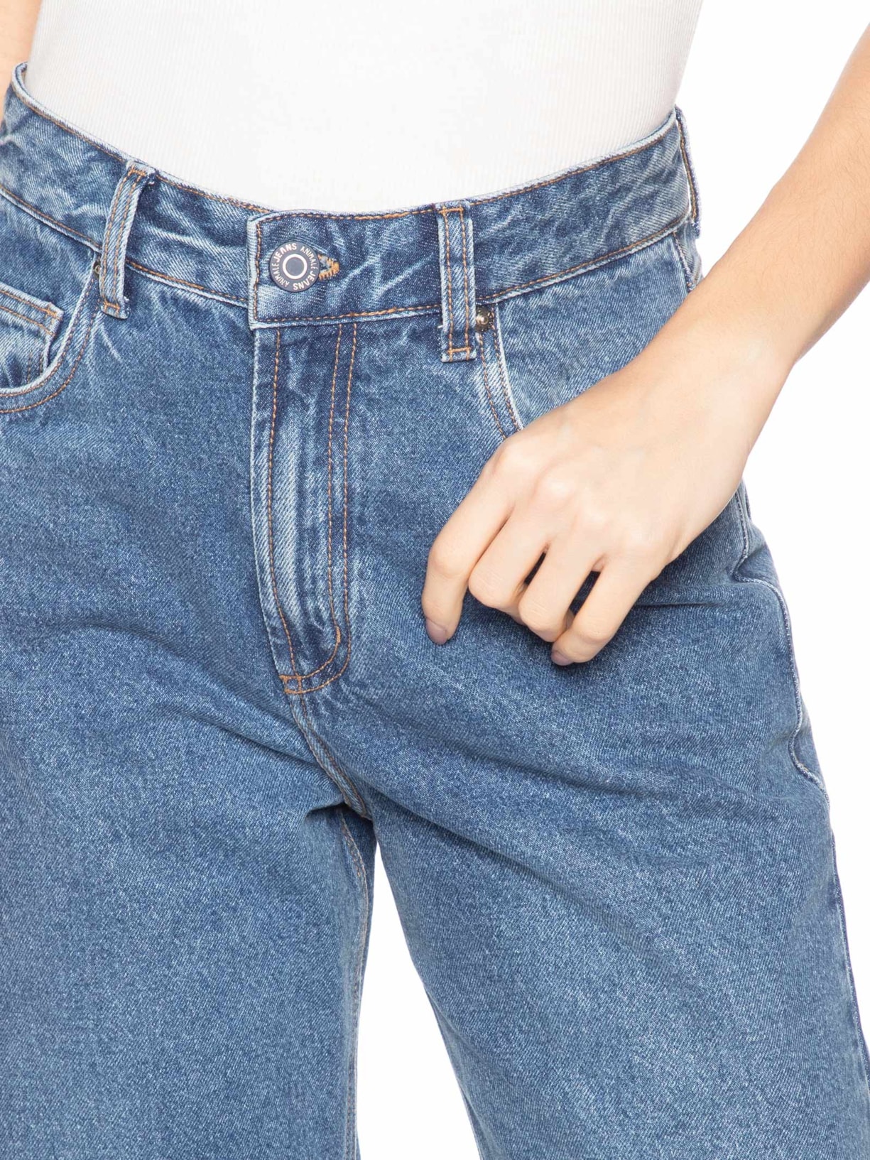 Calça Feminina Jeans Reta Paris Pence New Basic Azul Animale Jeans