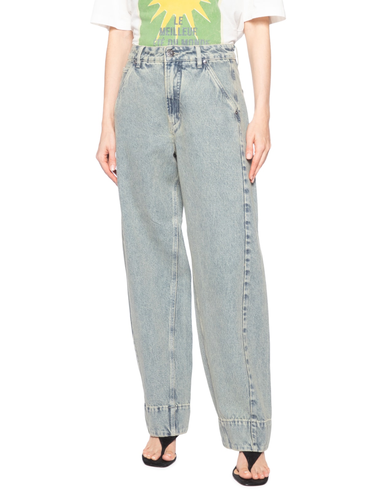 Calça Feminina Jeans Reta Relaxed Barra Bold Azul Animale Jeans