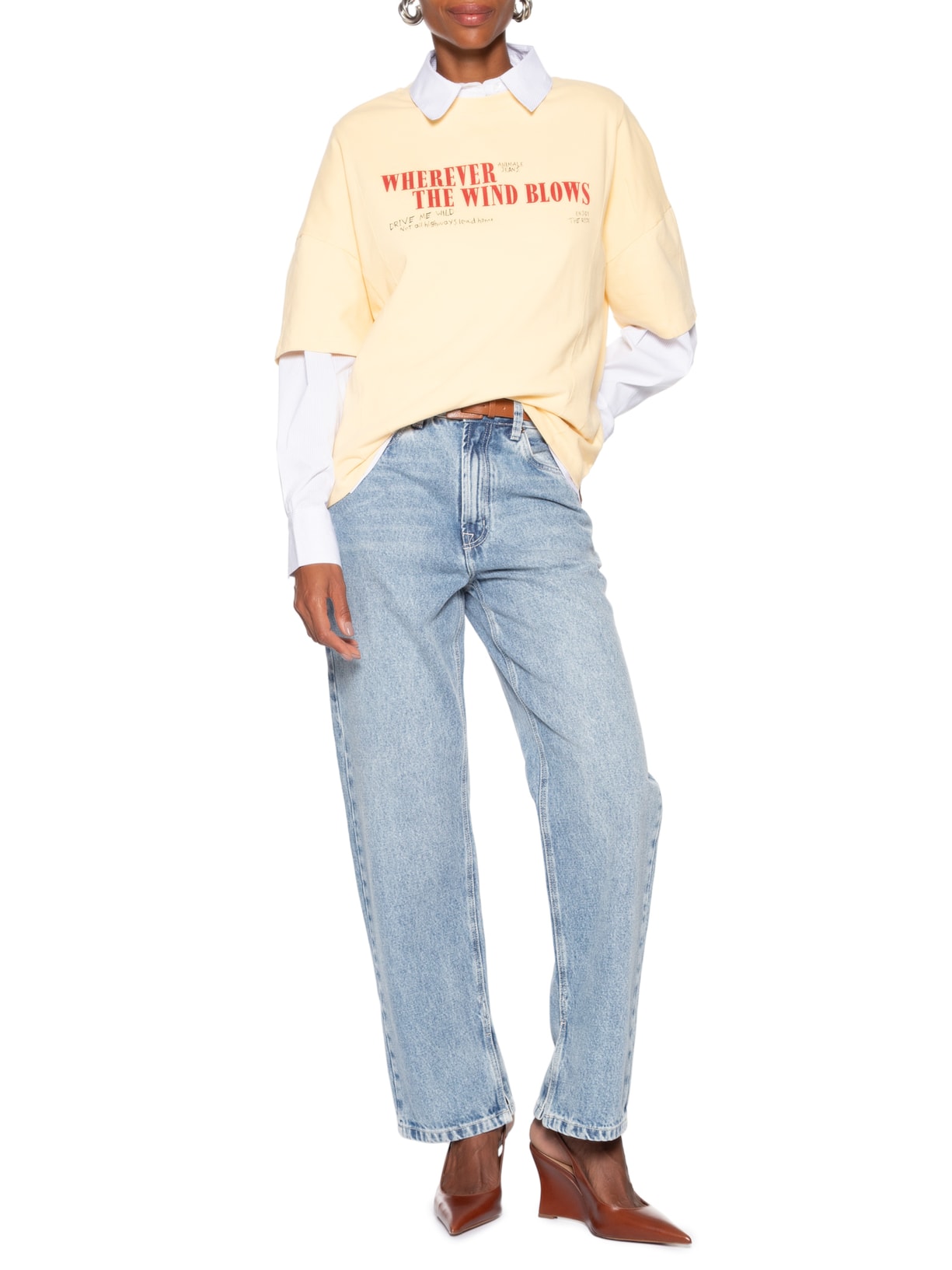 Calça Feminina Jeans Reta Rock Pespontos Azul Animale Jeans