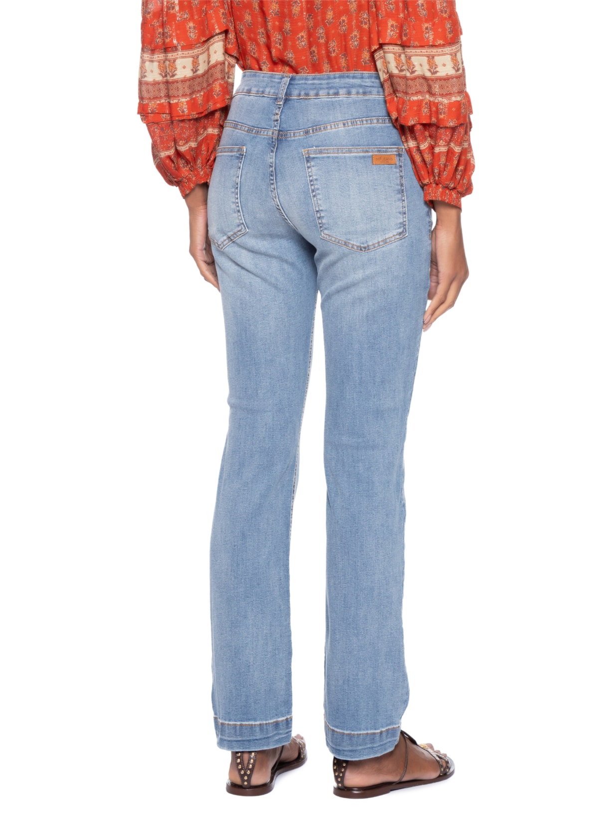Calça Feminina Jeans Reta Used Azul Maria Filó