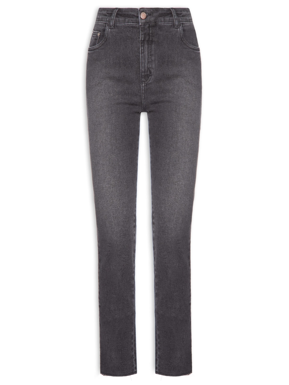 Calça Feminina Jeans Skinny Barra A Fio Preto Maria Filó