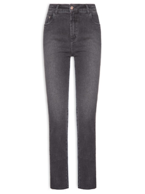 Calça Feminina Jeans Skinny Barra A Fio - Preto