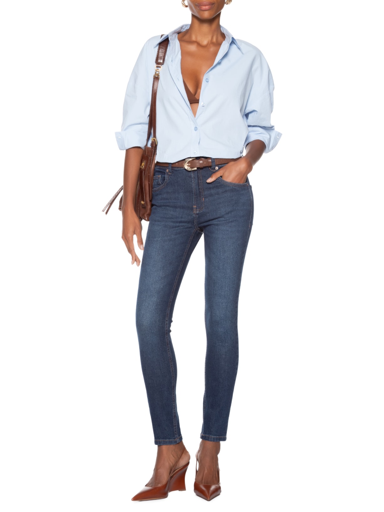 Calça Feminina Jeans Skinny Basic Azul Animale Jeans