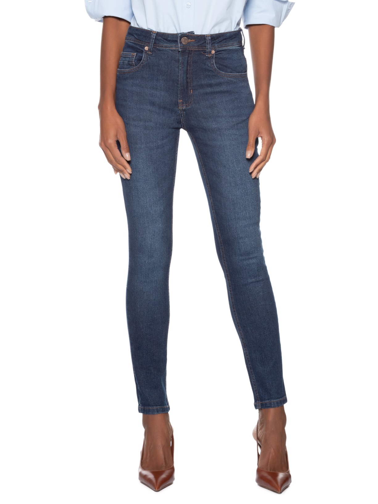 Calça Feminina Jeans Skinny Basic Azul Animale Jeans