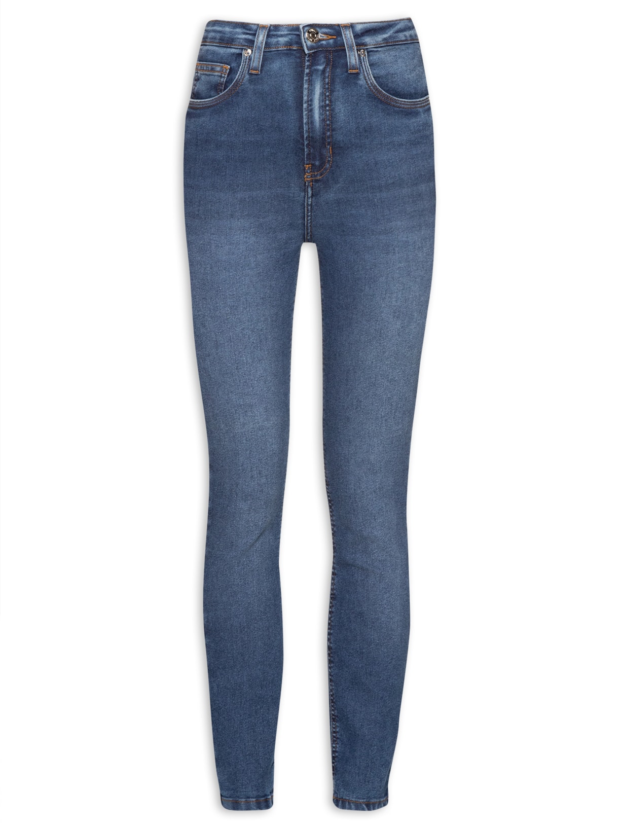 Calça Feminina Jeans Skinny Basic High Blue Médio - Azul