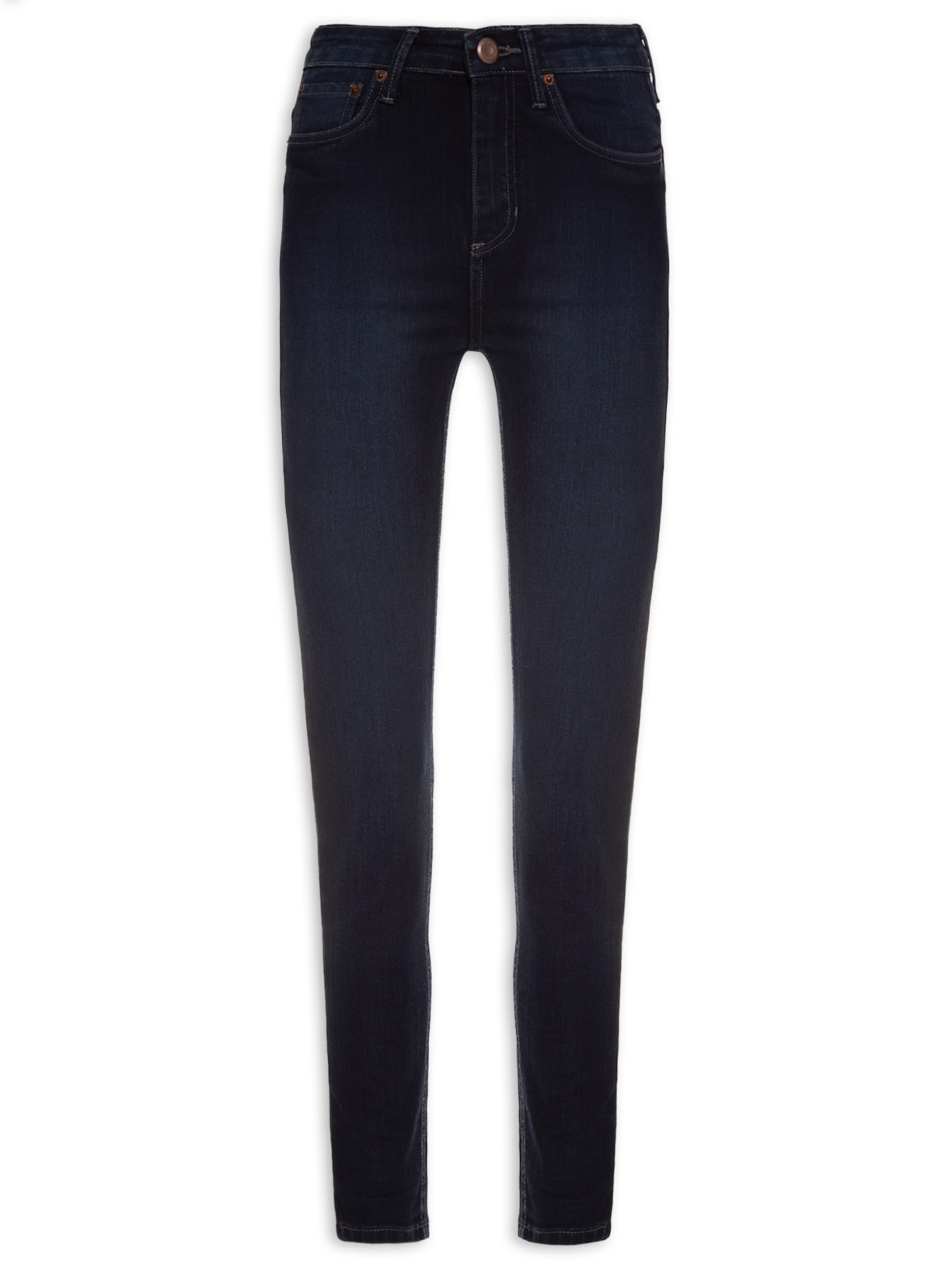 Calça Feminina Jeans Skinny Basic High Dark - Azul