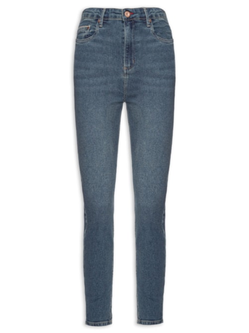 Calça Feminina Jeans Skinny Basic High Dark - Azul