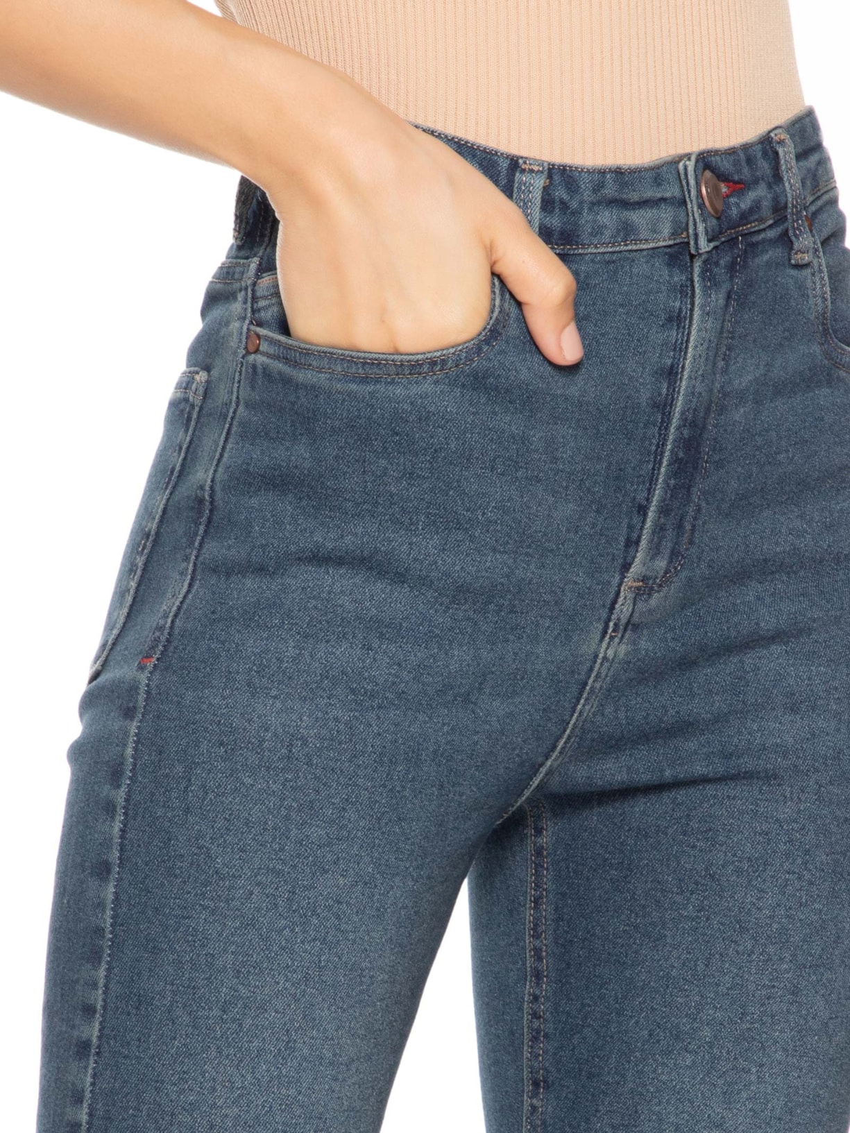 Calça Feminina Jeans Skinny Basic High Dark Azul Animale