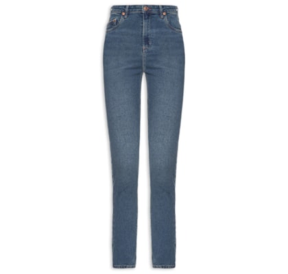 Calça Feminina Jeans Skinny Basic High Dark - Azul