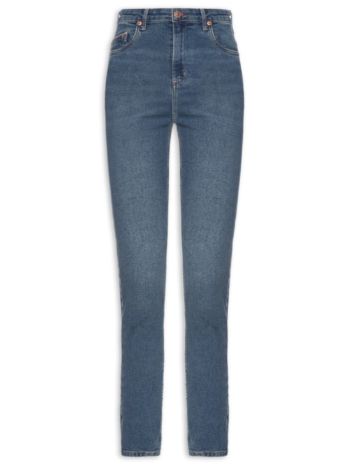 Calça Feminina Jeans Skinny Basic High Dark - Azul