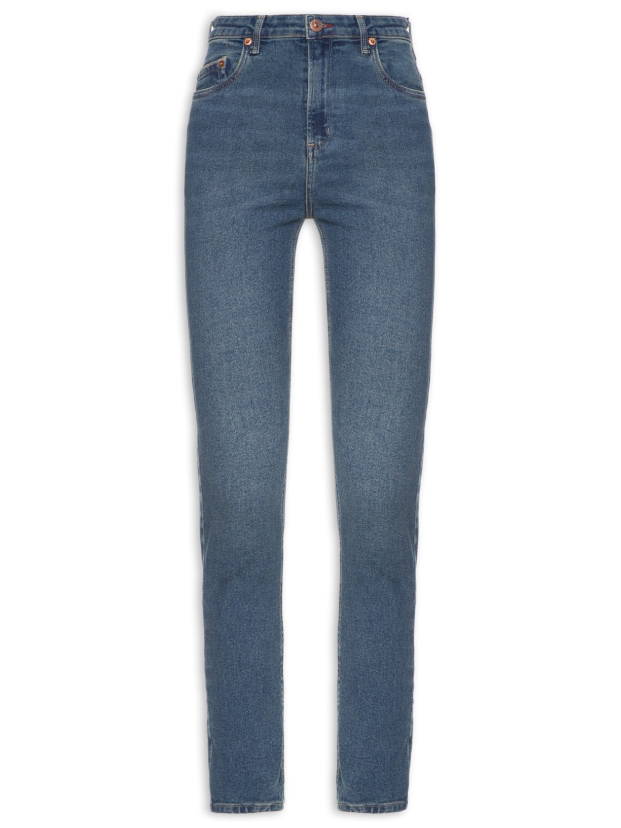 Calça Feminina Jeans Skinny Basic High Dark - Azul