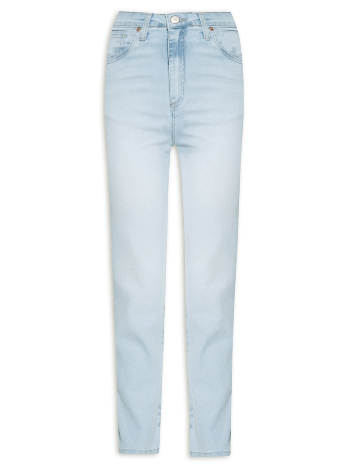 Calça Feminina Jeans Skinny Basic High Delavê - Azul