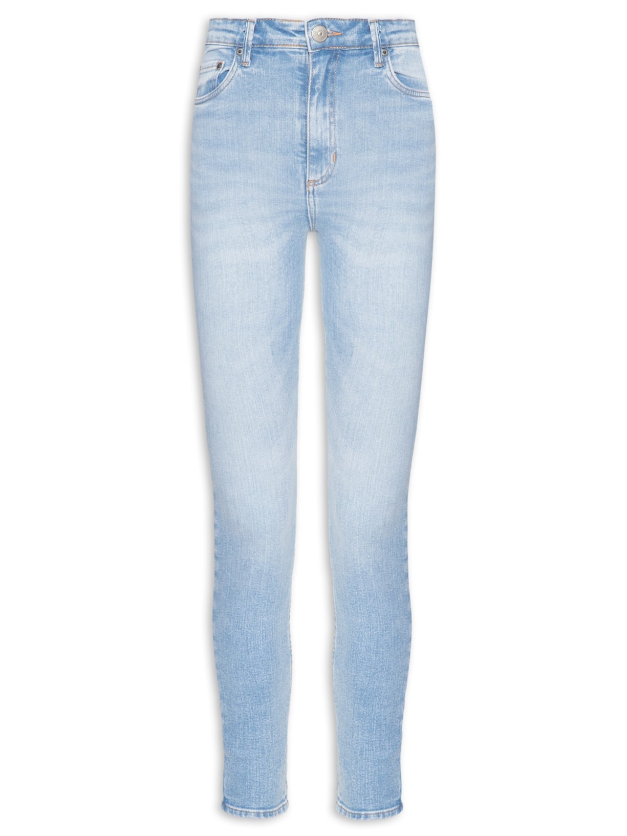 Calça Feminina Jeans Skinny Basic High Delave Pow - Azul