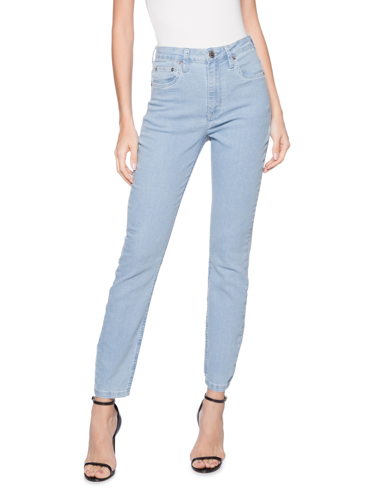 Calça Feminina Jeans Skinny Basic High Light Azul Animale Jeans