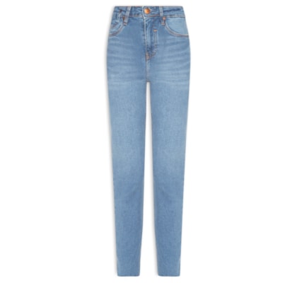 Calça Feminina Jeans Skinny Basic High Médio - Azul