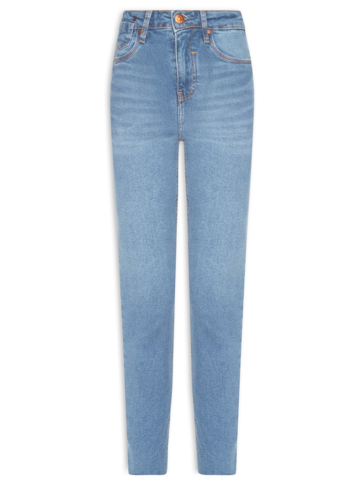 Calça Feminina Jeans Skinny Basic High Médio - Azul