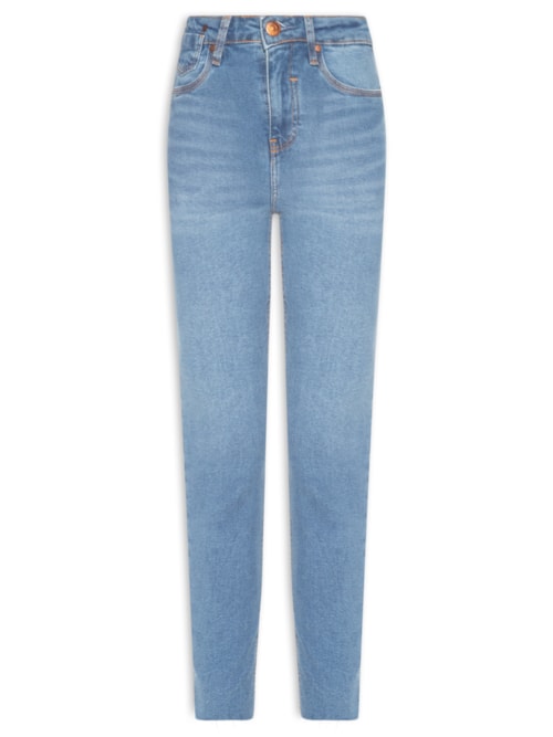Calça Feminina Jeans Skinny Basic High Médio - Azul