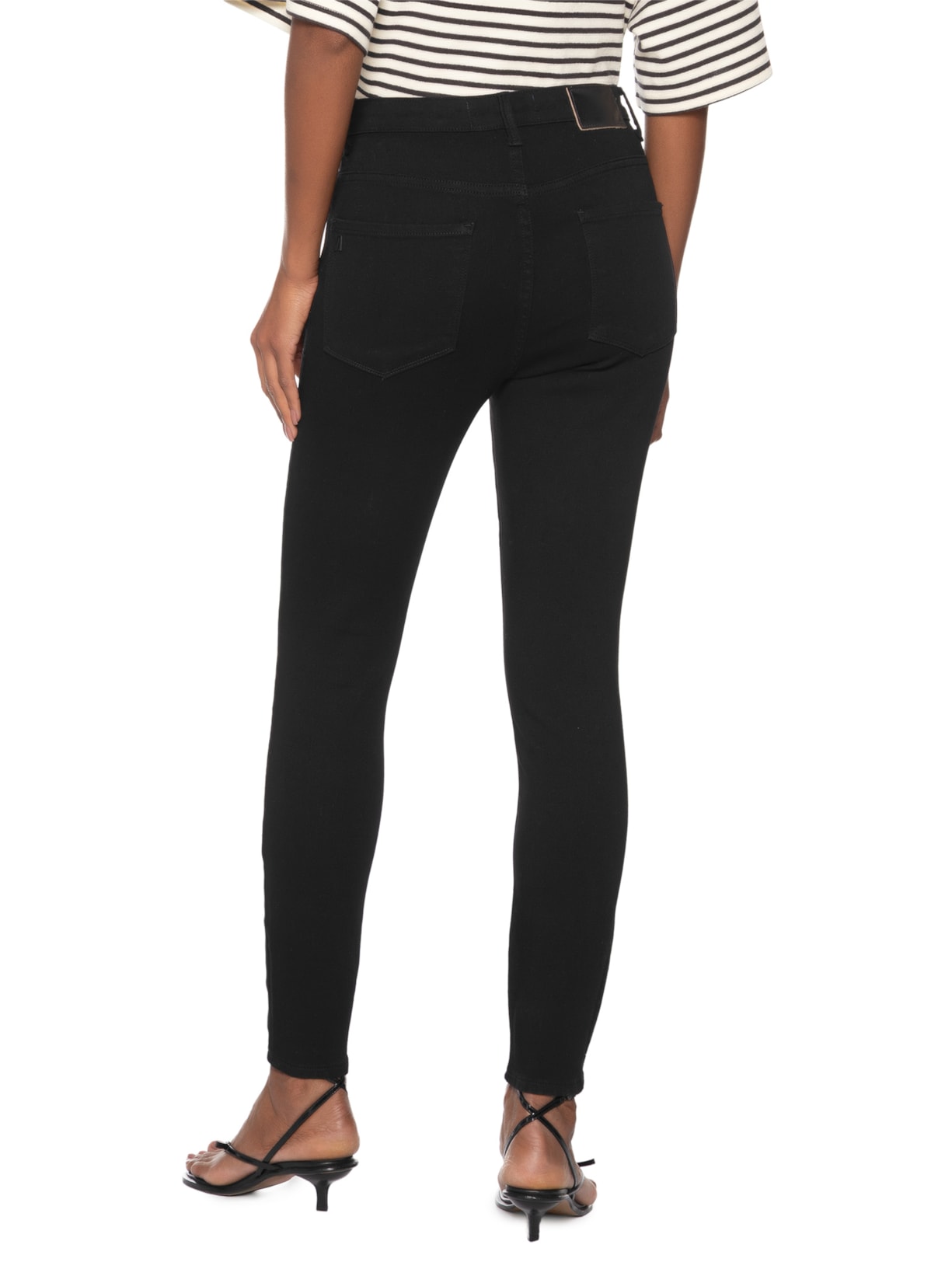 Calça Feminina Jeans Skinny Basic High Preto Animale Jeans