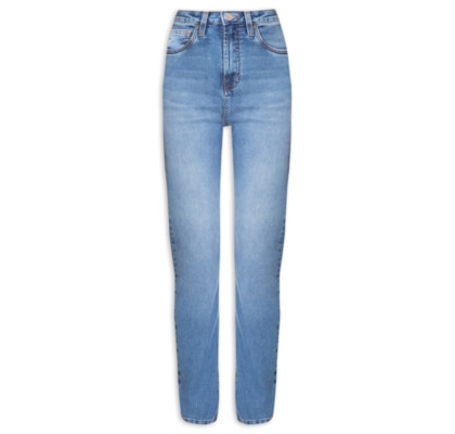 Calça Feminina Jeans Skinny Basic High Stoned - Azul 